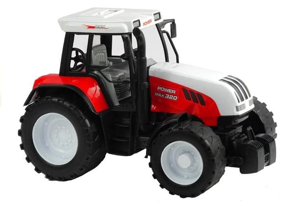 Legetøjstraktor med halmballetrailer 65 cm, baghjulsdrift, grøn/rød