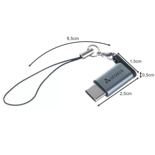 USB-C–Micro USB 2.0 -adapteri, uros–naaras, 2.1A 480Mbps
