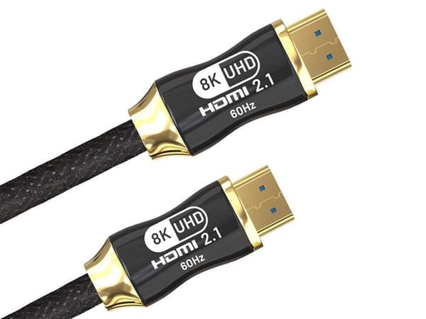 HDMI 2.1-kaapeli 1,5 m nailonpunottu 48 Gbit/s kullattu