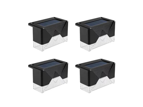 Aurinkokennolla toimivat LED-puutarhavalot IP65 musta 8x5 cm 4-pack