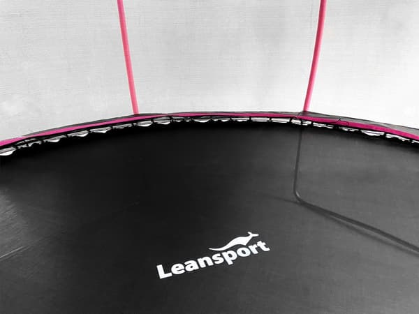 Trampolin 487 cm 16ft med säkerhedsnet 180 cm og stige sort/rosa