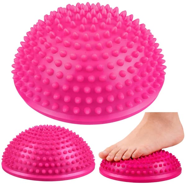 Sensorisk balanshalvboll 16 cm med massageknoppar för rehab och terapi