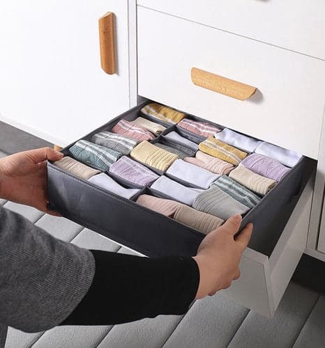 Lådorganisatörer för underkläder 4-pack grå non-woven fällbara
