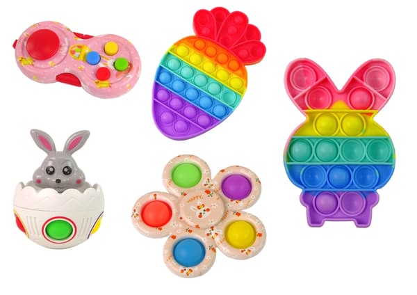 Påske fidget toy-sæt 25 dele til børn 3+ (pop it, spinner, fjer)