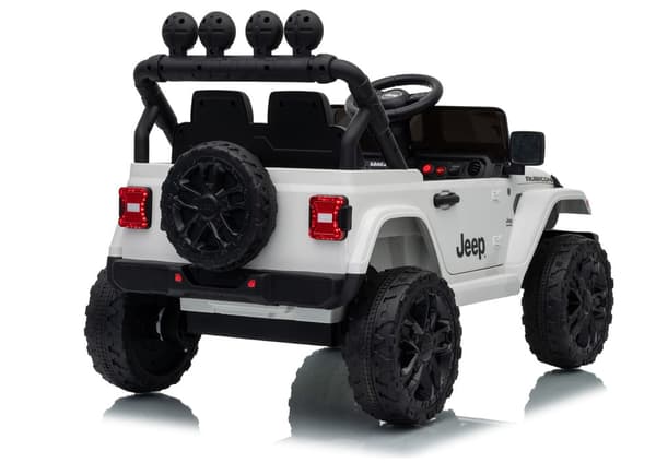 Batteridriven leksaksbil ride-on Jeep Rubicon för barn vit