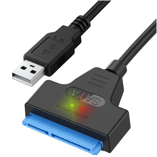 USB 3.0 till SATA 3.0 adapter för 2,5" HDD/SSD 6 Gb/s svart