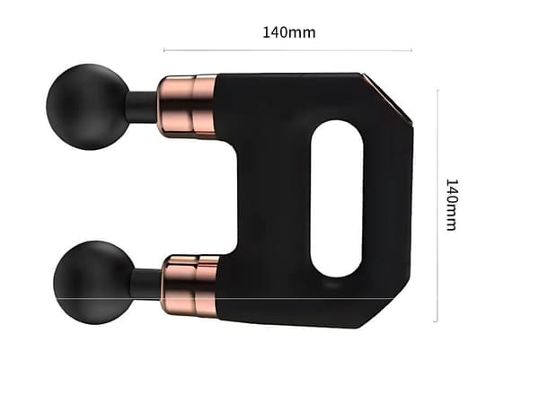 Massagepistol genopladelig USB-C 6 niveauer 4 massagehoveder sort