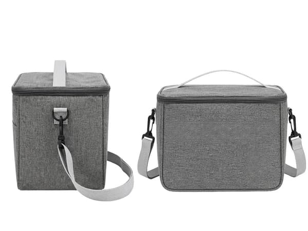 Isolerad lunchväska 25x18x14 cm polyester grå med axelrem