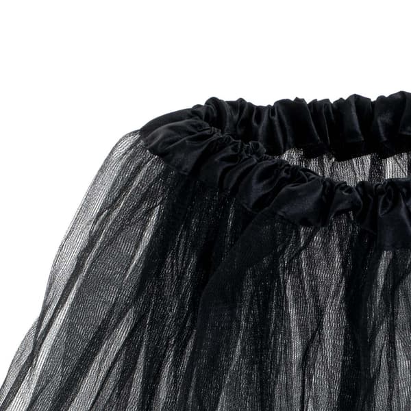 Tylunderskørt til børn sort 3-lags med elastisk talje 29 cm Black
