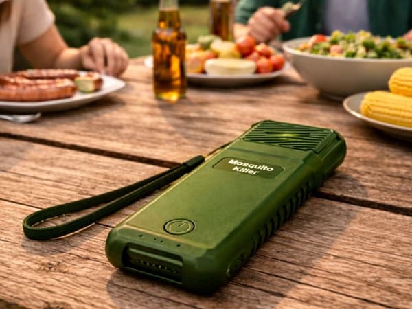 Myggeafviser USB-C med 6 refillpatroner, genopladelig 14x5 cm