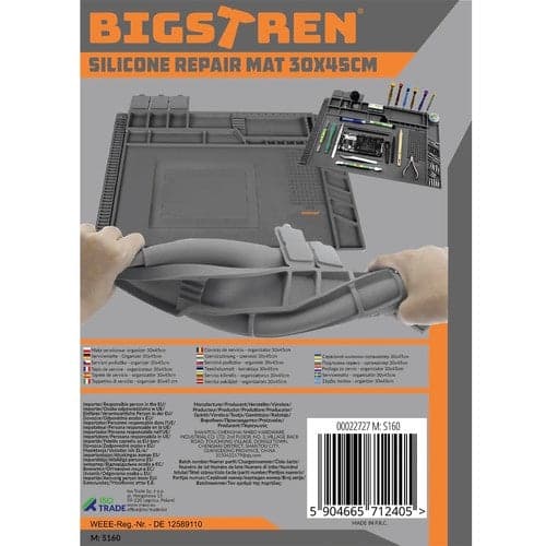 Silikon lödmatta 30x45 cm med 4 magnetfickor, grå