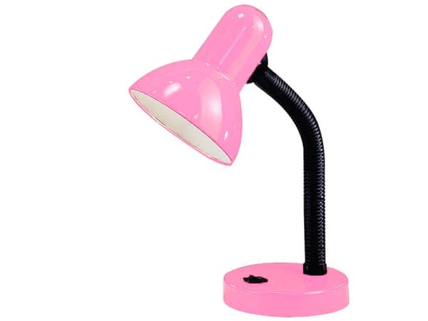 Skrivebordslampe rosa med justerbar arm E27 max 40W