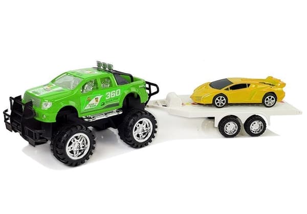 Legetøjsbilsæt 3-pack friktionsdrift bugseringsbil off-road sportbil