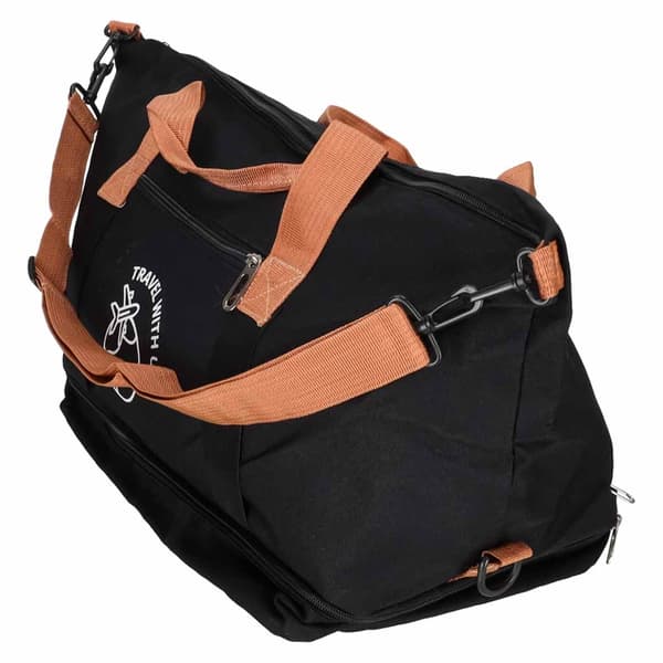 Reseväska/duffelväska 58x34 cm svart polyester med bottenfack