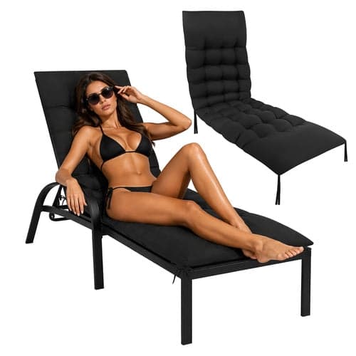 Quiltet loungesengedyn 180x56x9 cm sort bomuld/polyester vaskbar