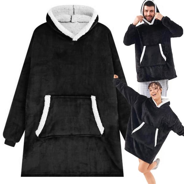 Fleecehuppari teddyvuori musta one size oversize XXL