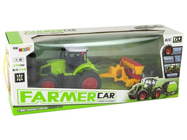 Fjernstyret traktor 1:16 med balpress, batteri 3,7V & lader
