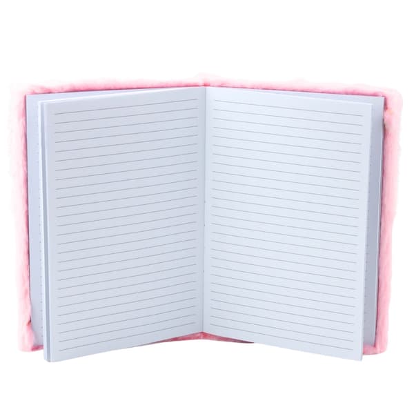 Notesbog A5 blødt rosa omslag stjerne med konfetti 80 linjerede sider