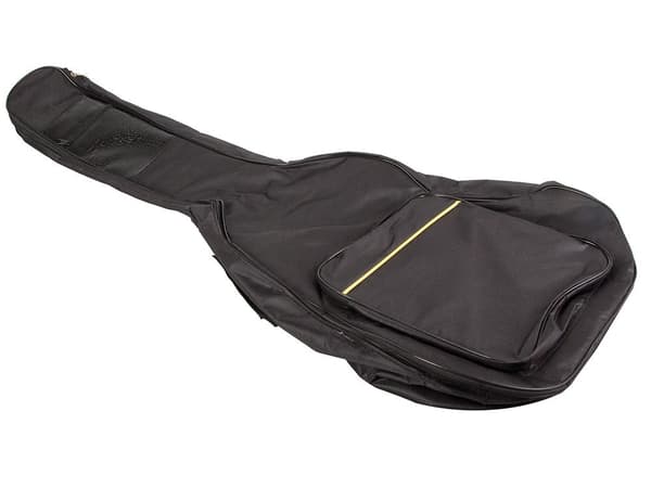 Gitarrfodral för akustisk gitarr polyester svart 105 cm med fickor