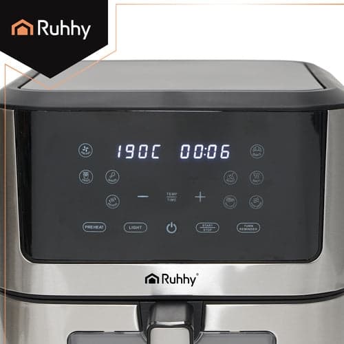 Airfryer varmluftsfriture 8L 1800W 10 programmer LED-touch sort/sølv