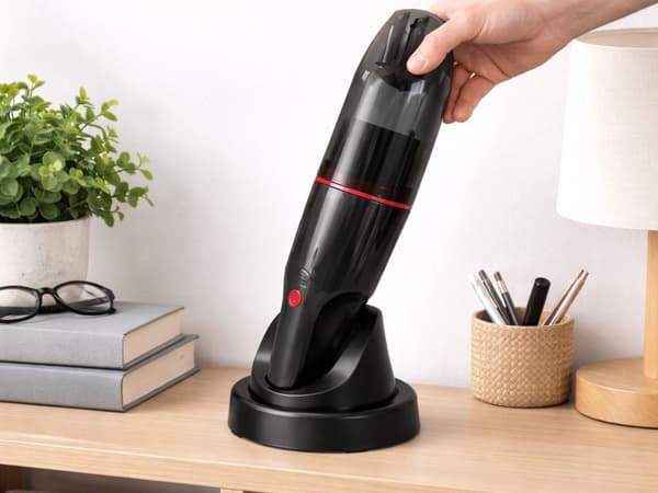 Johdoton käsipölynimuri 4–6 kPa 350 ml USB-C musta, suuttimilla