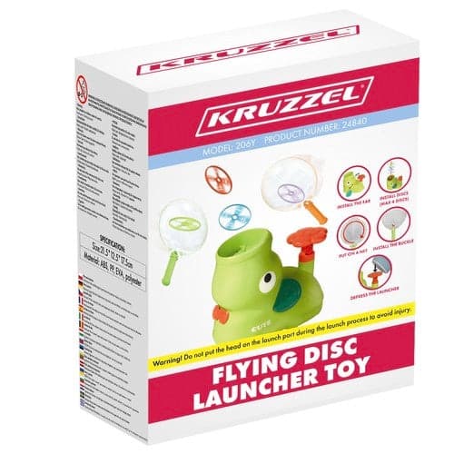 Disc launcher leksak med pump, 8 discar, 2 nät och skyddsglasögon
