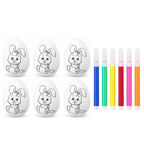 Polystyrenæg hobby-sæt 6-pack med markører, kanindesign