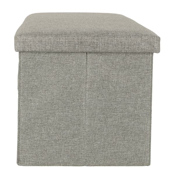 Fällbar sittpuff med förvaring 76x38x38 cm grå max 100 kg