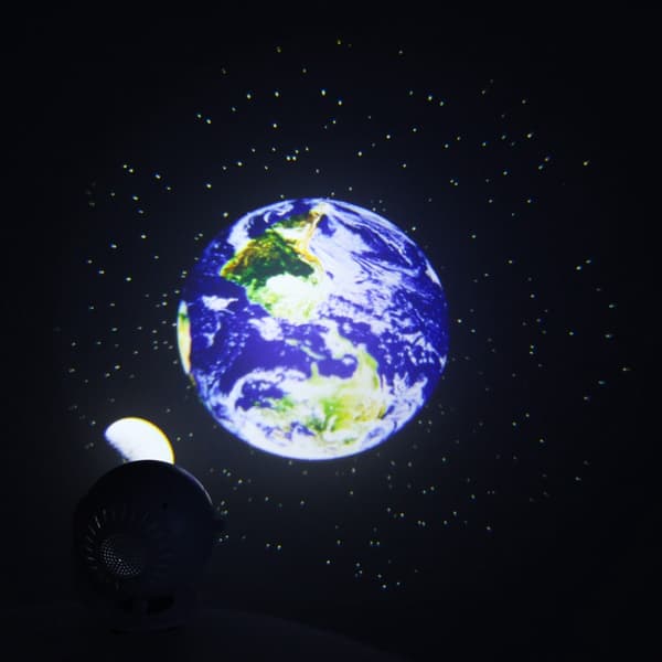 Stjärnhimmel projektor LED med 12 rymdskivor, USB, timer, rotation