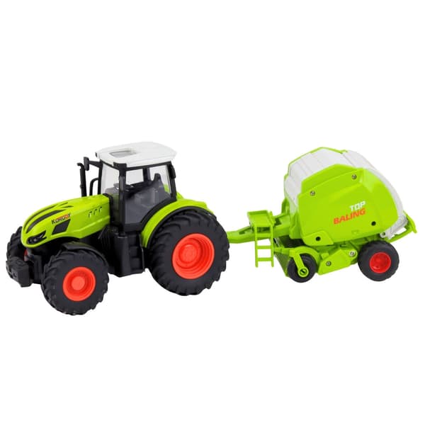 RC traktor med baler 1:24 2.4 GHz LED-lys 3.7V batteri