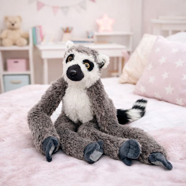 Lemur krammedyr blød med vægte og velcrolukninger 35 cm