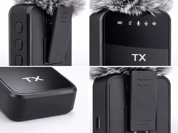 Langaton mikrofoni-setti puhelimeen 2 lavalier USB-C/Lightning 2,4 GHz