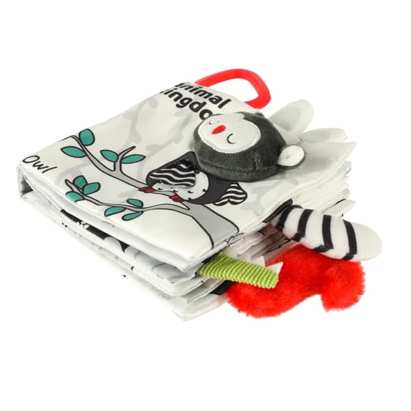 Sensorisk stofbog med kontrastdyr, knitren & labels 6+ mdr. Multicolor