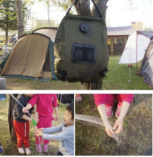 Soldusche 20L bærbar brusepose med temperaturindikator til camping
