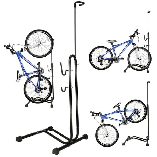 Cykelställ golvstativ justerbart 16-27,5" stål svart