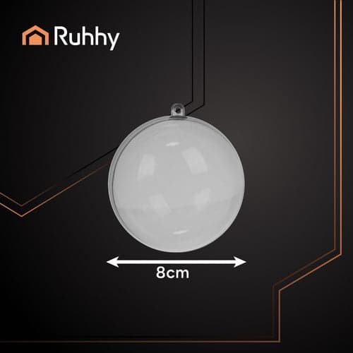 Transparenta delbara julkulor 8 cm DIY fyllbara plastkulor 12-pack