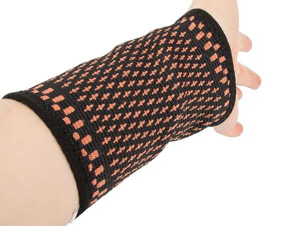 Handledsstöd elastiskt 17–21 cm svart/orange 13x9 cm