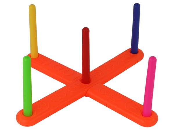 Ringkastningsspel för barn 3+ med 5 ringar och 5 stolpar, 41,5 cm