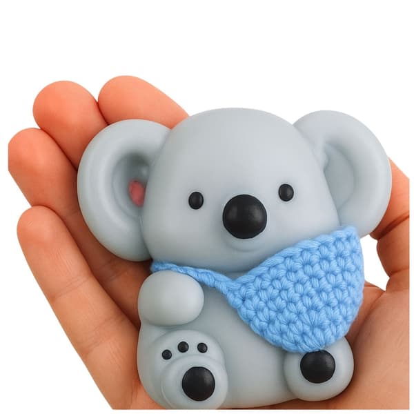 Anti-stress squishy koala med uldtaske, sensorisk klemmelegetøj