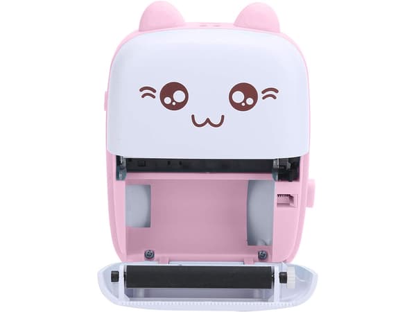 Mini termisk printer Bluetooth 57 mm rosa med papir og USB-C
