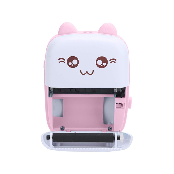 Mini termisk skrivare Bluetooth 57 mm rosa med papper och USB-C