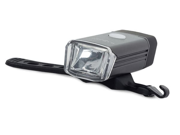 Forlygte til cykel LED 180 lm USB-opladning sort 8 cm med beslag