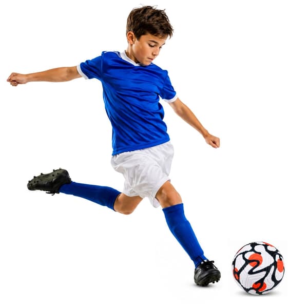 Träningsfotboll storlek 5 vit/orange/svart Ø22 cm