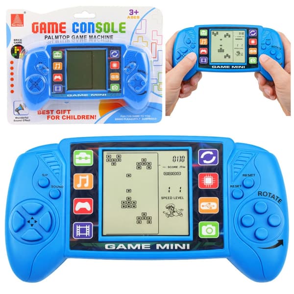 Tetris bärbar spelkonsol med LCD-skärm, blå