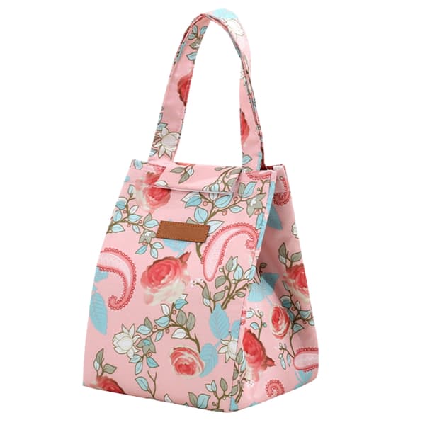 Termobag lunchväska 25x18,5x18 cm vattentålig polyester blommig