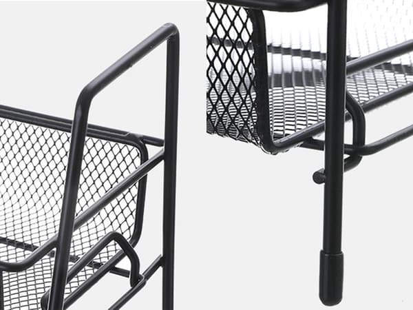 Køkkenhylde 2 niveauer metal sort 32,5 cm