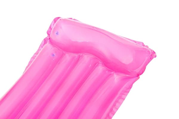Luftmadras til pool rosa 183x76 cm med oppustelig pude PVC
