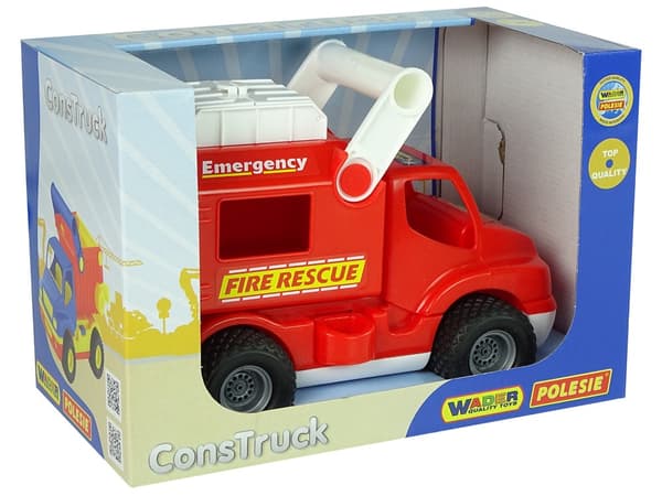 Legetøjsbrandbil 24 cm med åbne dele og gummihjul, 1+ år
