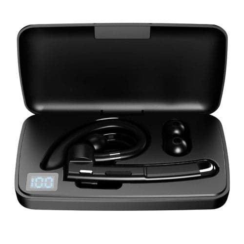 Langattomat Bluetooth-kuulokkeet powerbank-kotelolla, näyttö, musta