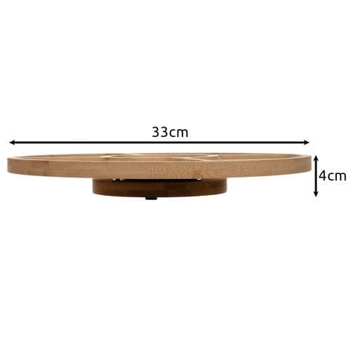 Roterande serveringsbräda bambu 33 cm med 5 fack halkfri bas